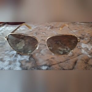 kate spade Gold Metal Frame Sunglasses with Brown Smoke Lenses